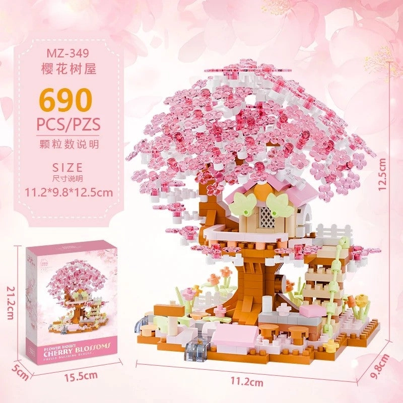 Bluejw Four Seasons Cherry Blossom House - micro-particle MZ 349