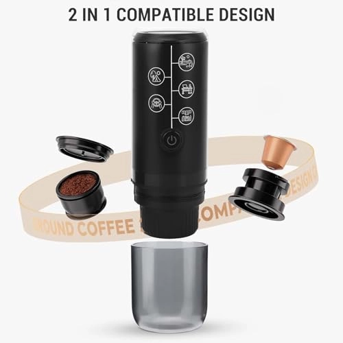 Portable Coffee Maker - 160ml Capsules Ground