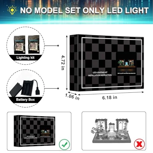 LED Light Kit for LEGO Icons Fountain Garden 10359
