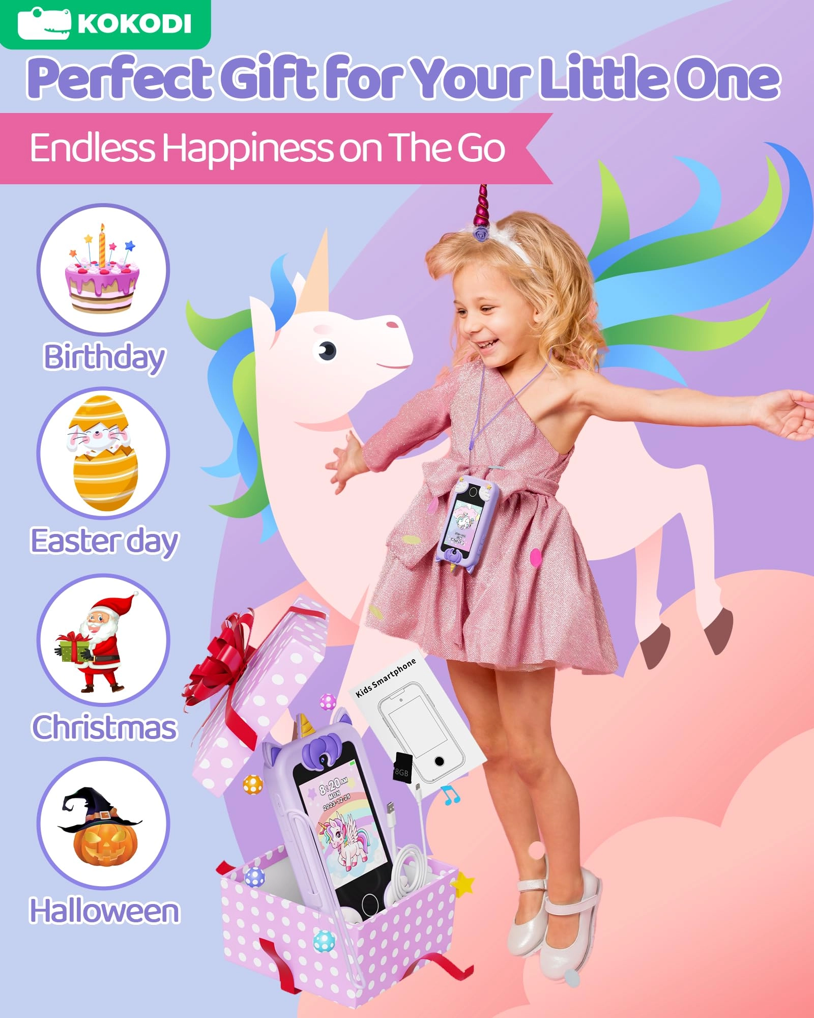 kokodi Kids Smart Phone Toy Unicorn - 3 years+