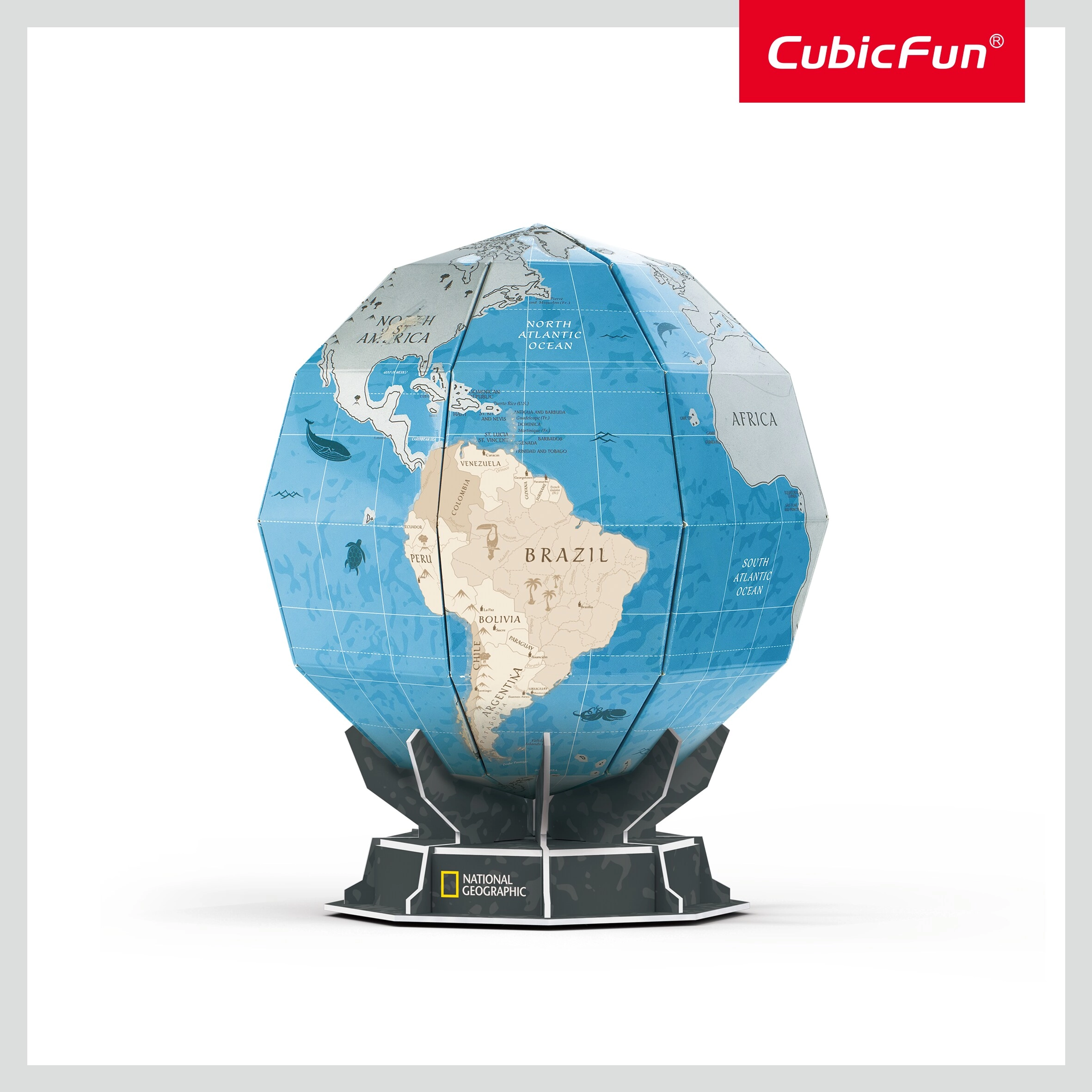 National Geographic Scratch Globe 3D Puzzle (DS1082H) - 31 pcs, LED