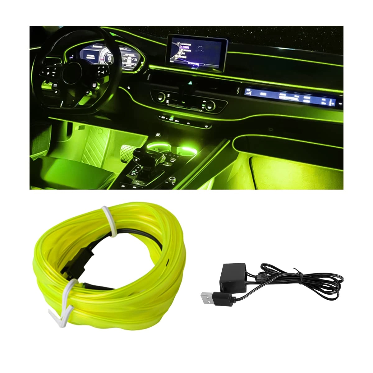 EL Wire Interior LED Strip Lights - 10FT