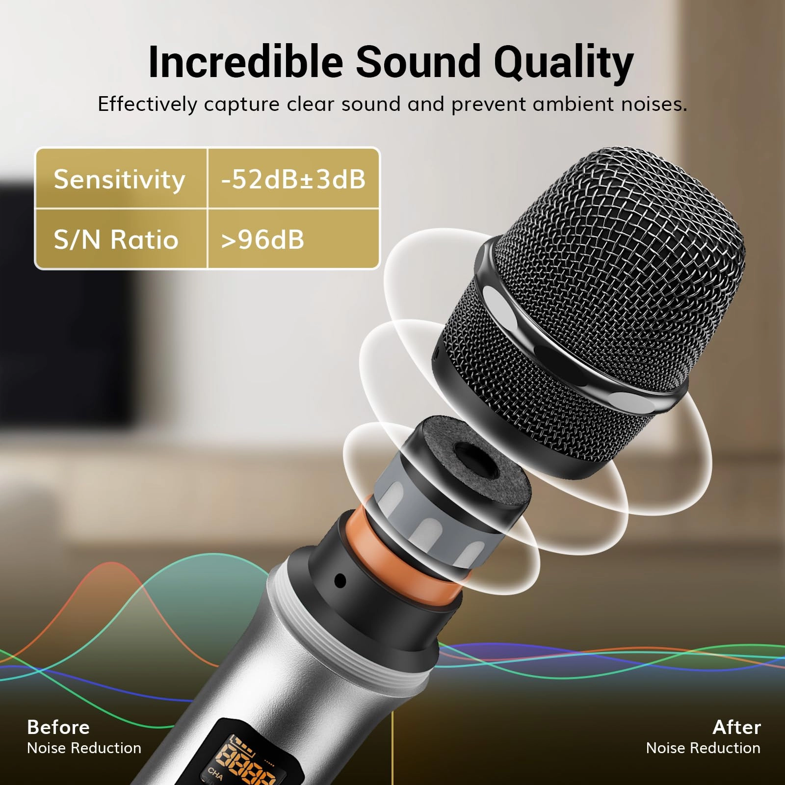 Wireless Microphones System - 4 UHF
