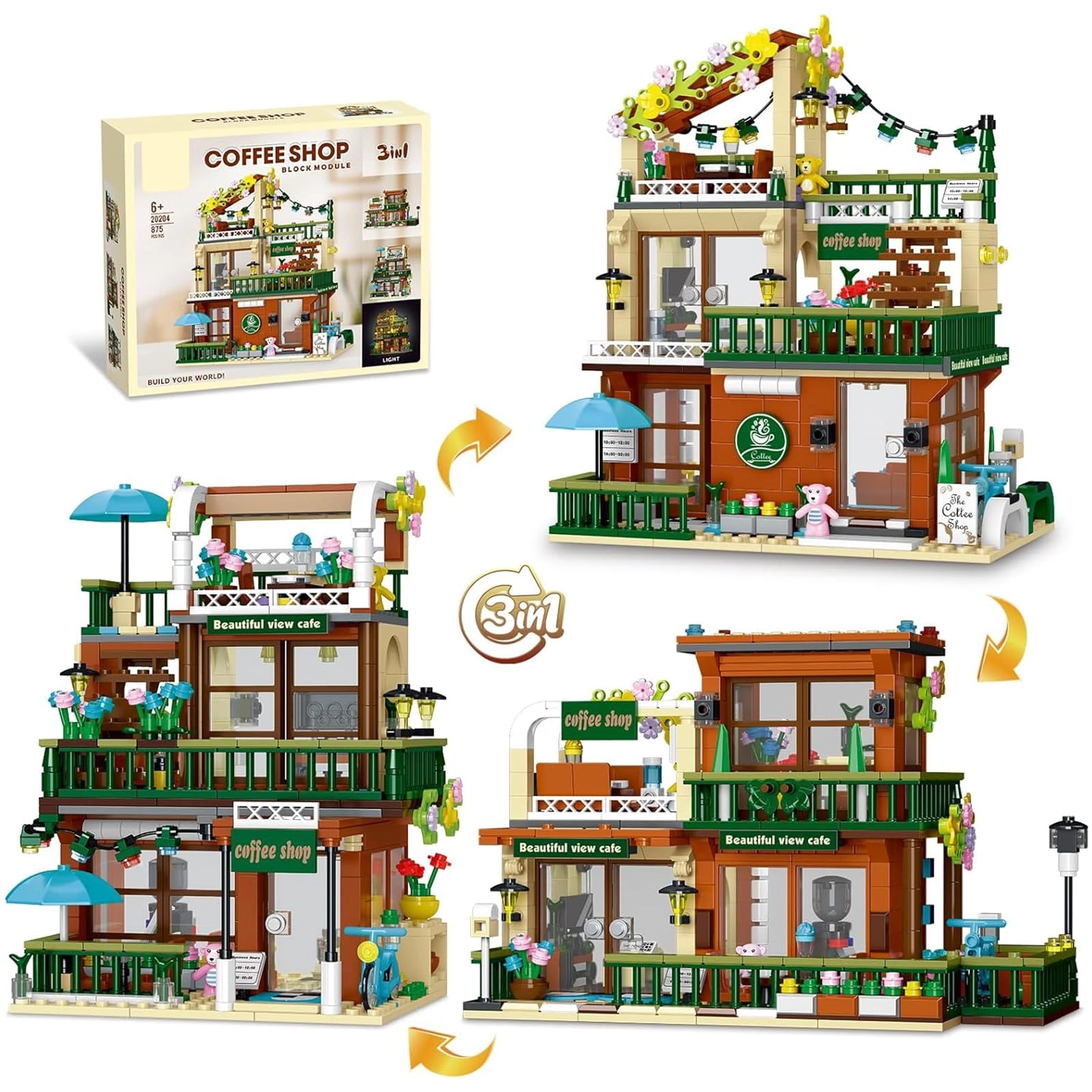 TOY PLAYER City Cafe Architecture Kit - 875 pcs