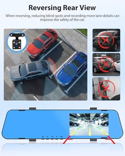 Rear View Mirror Camera Dash Cam DVR Monitor - 1080P 30FPS