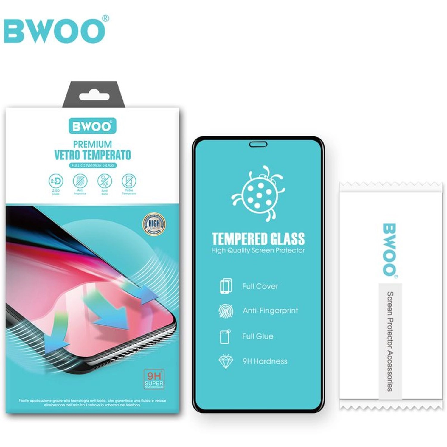 BWOO Clear Tempered Glass Screen Protector for Vivo V20