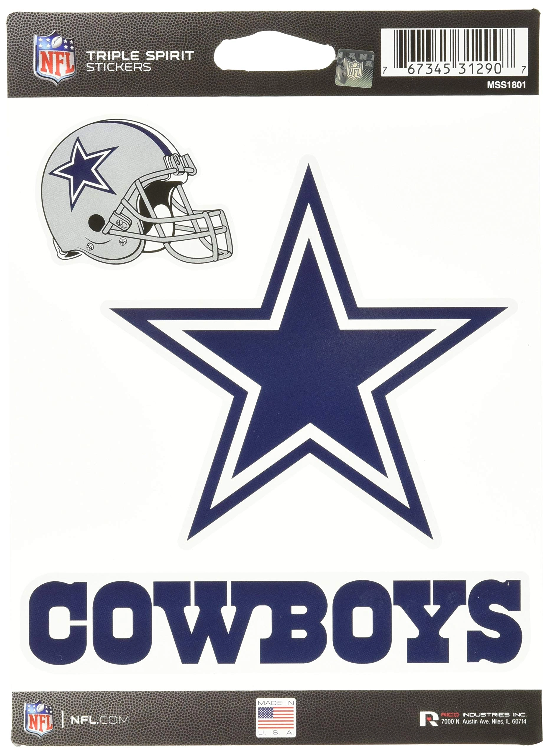 Rico Industries, Inc. Dallas Cowboys Sticker Book Die Cut 3 pcs