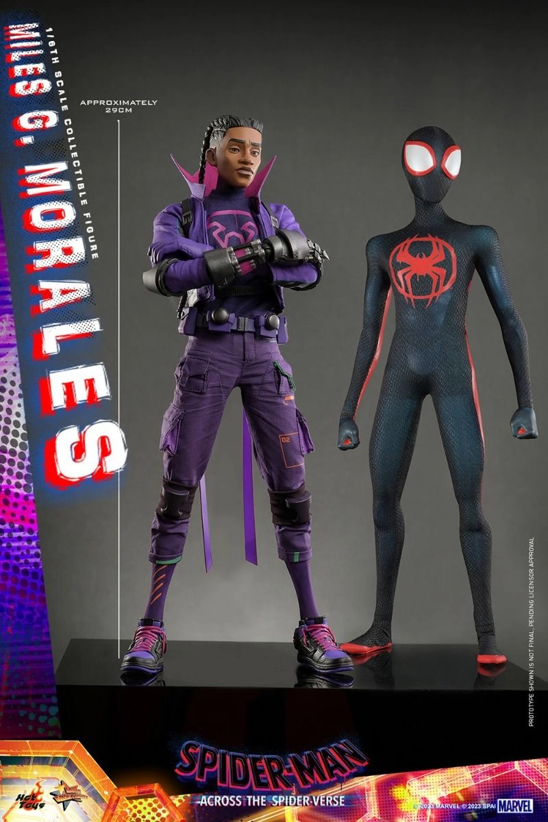 Miles G Morales - Spider-Man: Across the Spider-Verse Sixth Scale Action Figure - LED light-up Prowler gauntlets