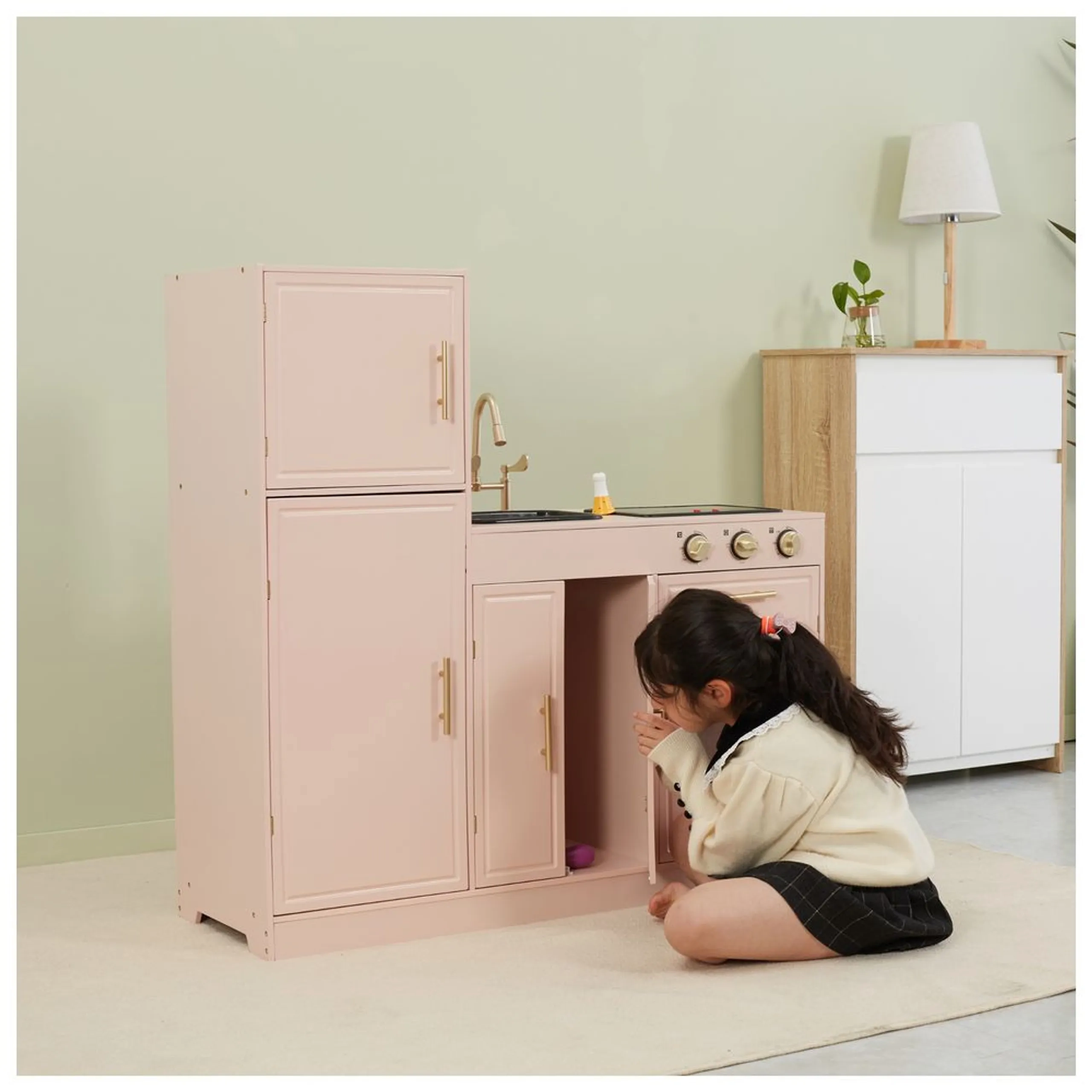Scandinavian Wooden Play Kitchen (PCG-44073)