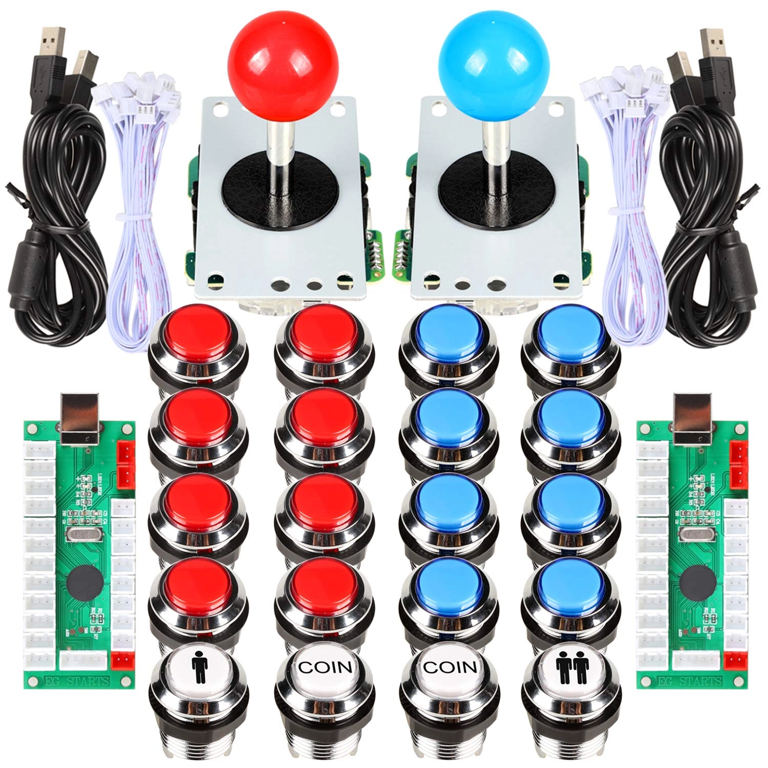 Fosiya 2P-Chrome-DIY-Kits - Chrome Red & Blue PC