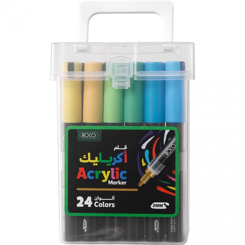 Roco Acrylic Marker - Assorted Color Brush Fiber Tip