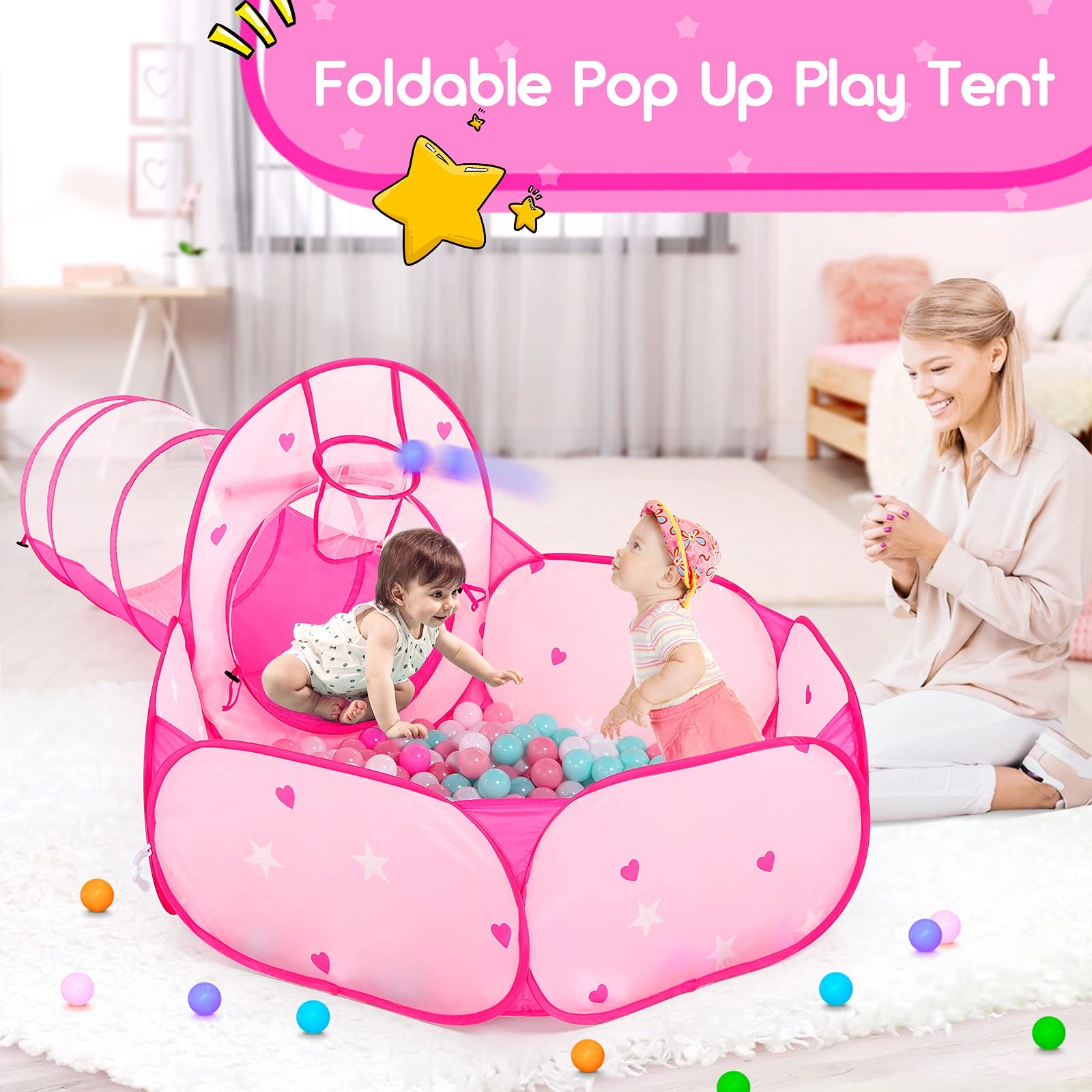 Play Tent + Ball Pit + Crawl Tunnel