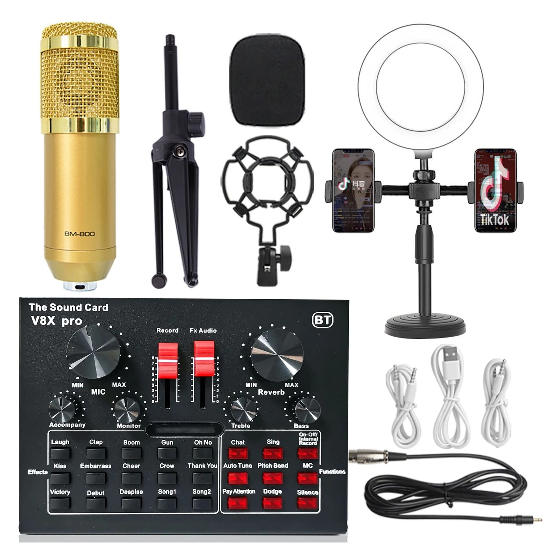 BM800 + V8XPRO + BG16 Wireless Microphone Bundle