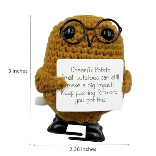 Wind-Up Positive Potato - Glasses Potato Unisex Adult 3.34" x 2.36"x 2"