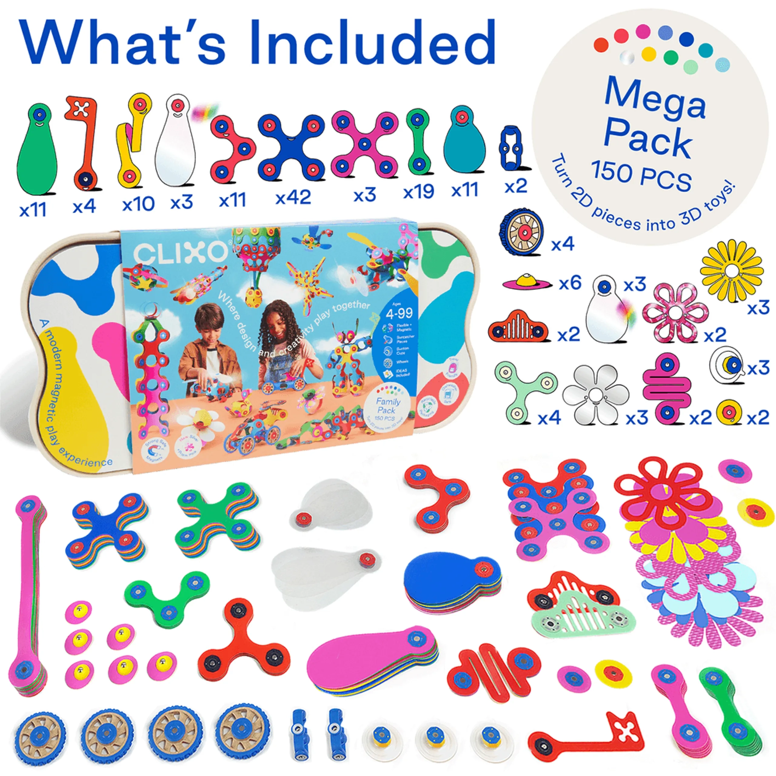 Magnetic Building Toy Set - 150 pcs