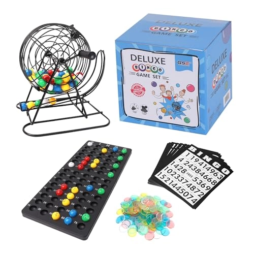 GSE Games & Sports Expert Bingo Game Set - Steel Cage 75 Balls 300 Chips
