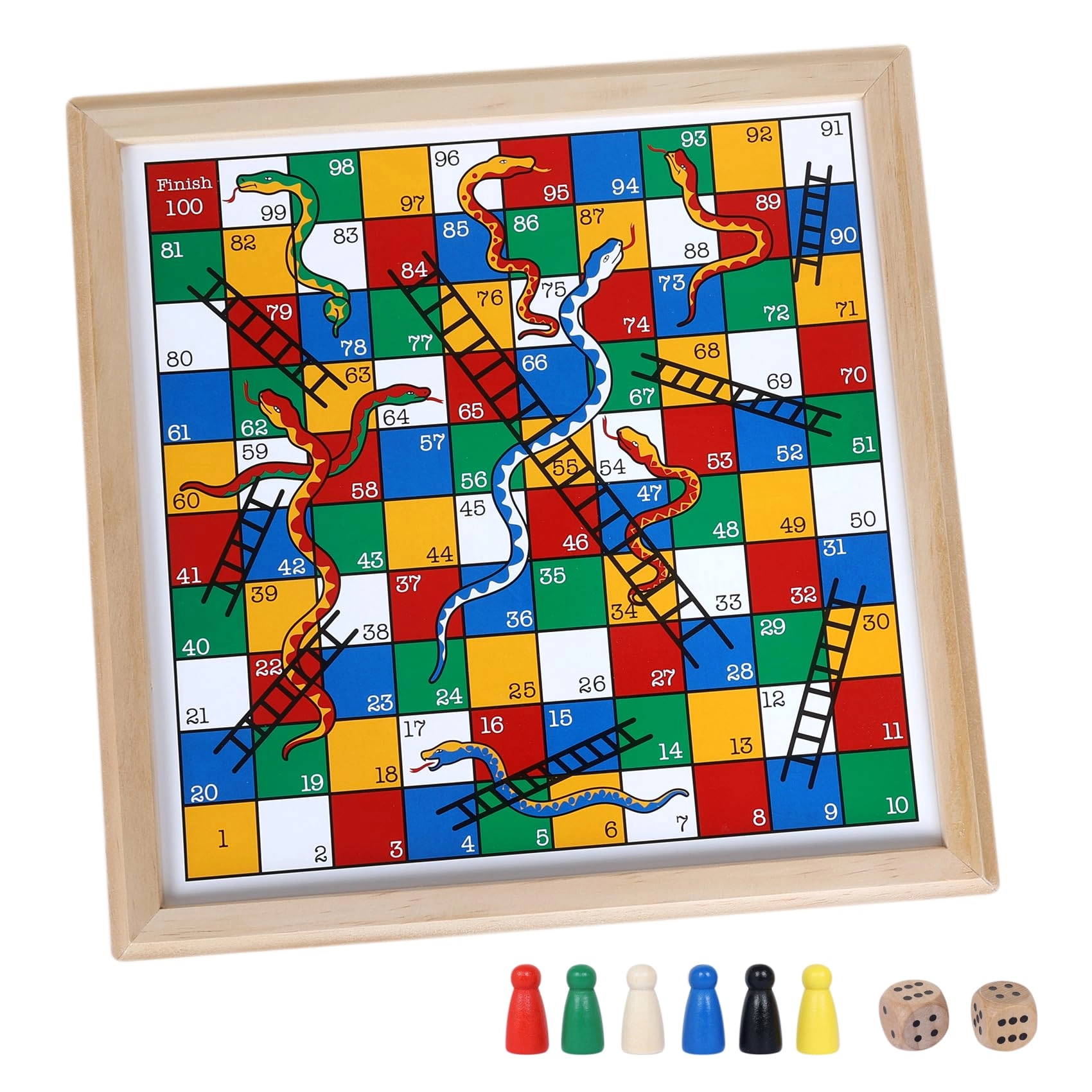 GOTHINK Snakes and Ladders - Pine Wood FSC Certified