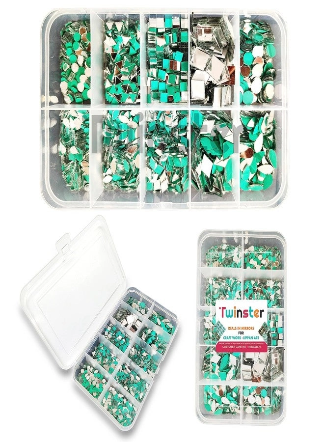 Twinster Mirror for Craft Work - 4 Big Size Mirror 100 Pieces Each and 6 Small Mirror 200 Pieces Each Kit