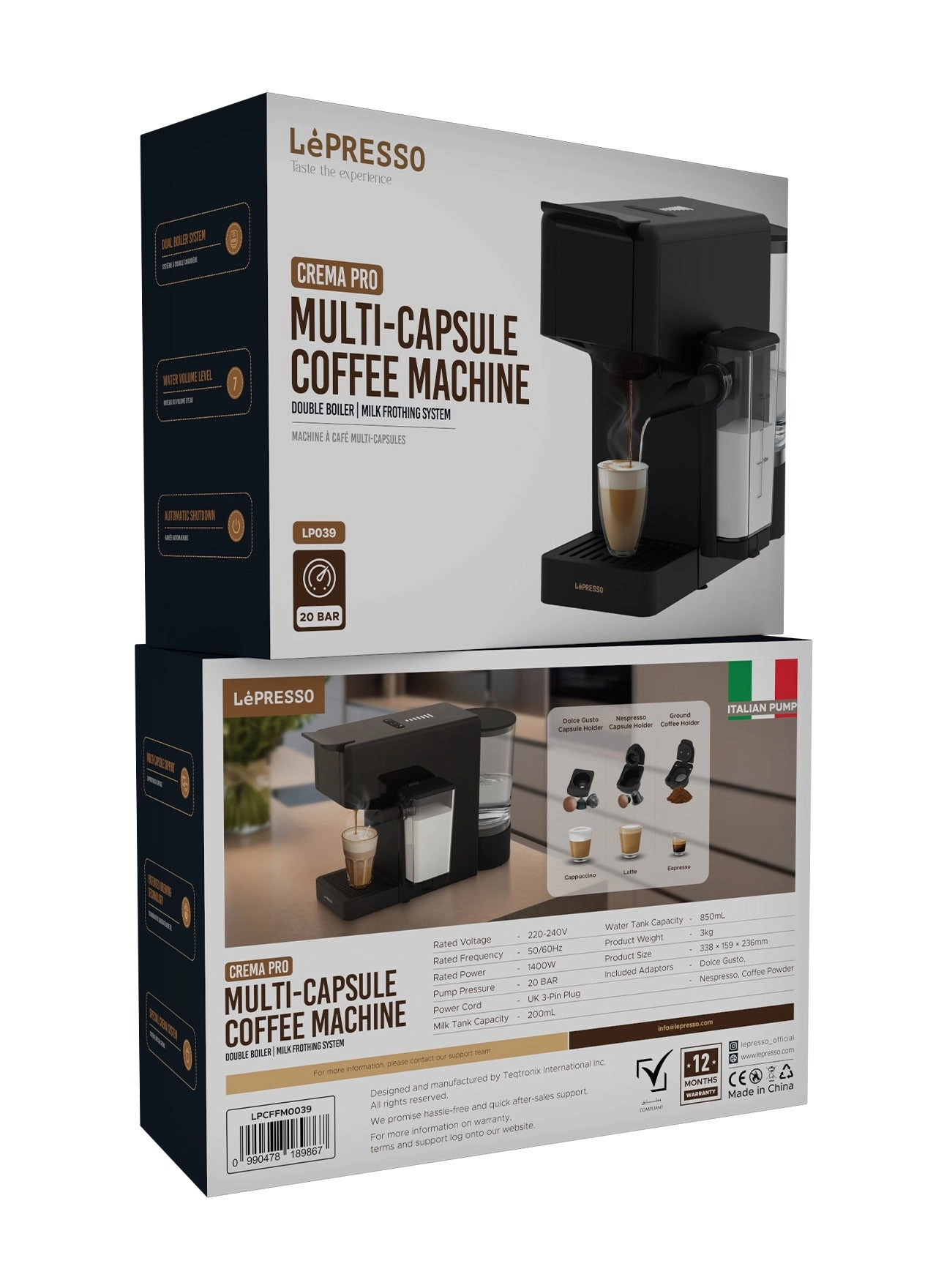 Crema Pro - Double Boiler Multi-Capsule Auto Shutoff LPCFFM0039