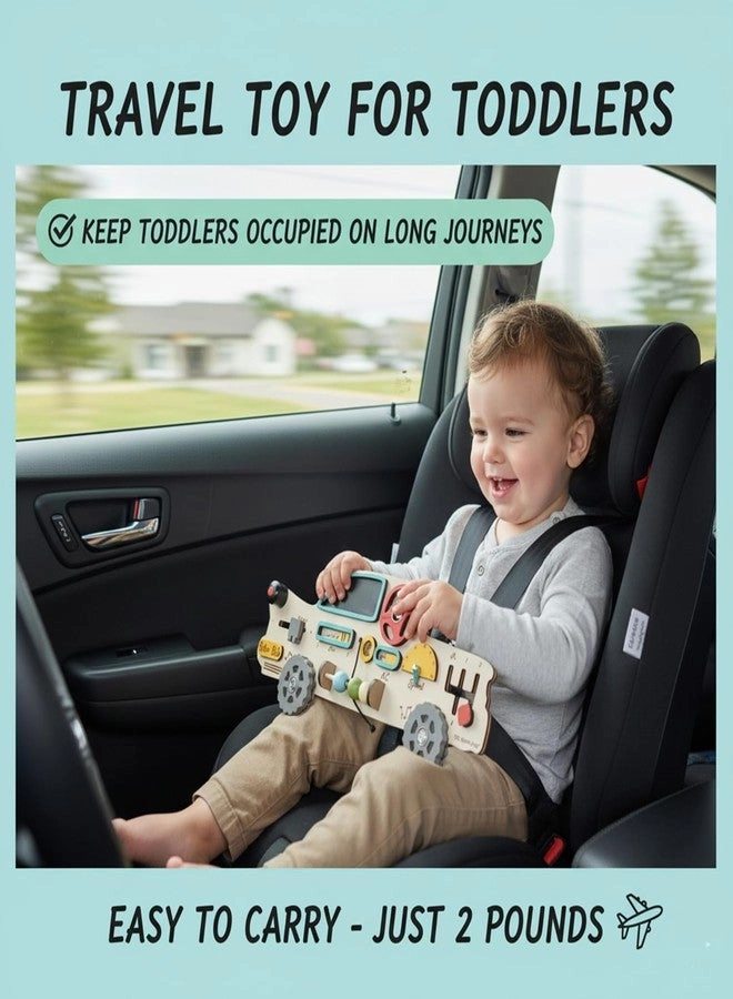 Retro Car Wooden Busy Board - 1-5 Years