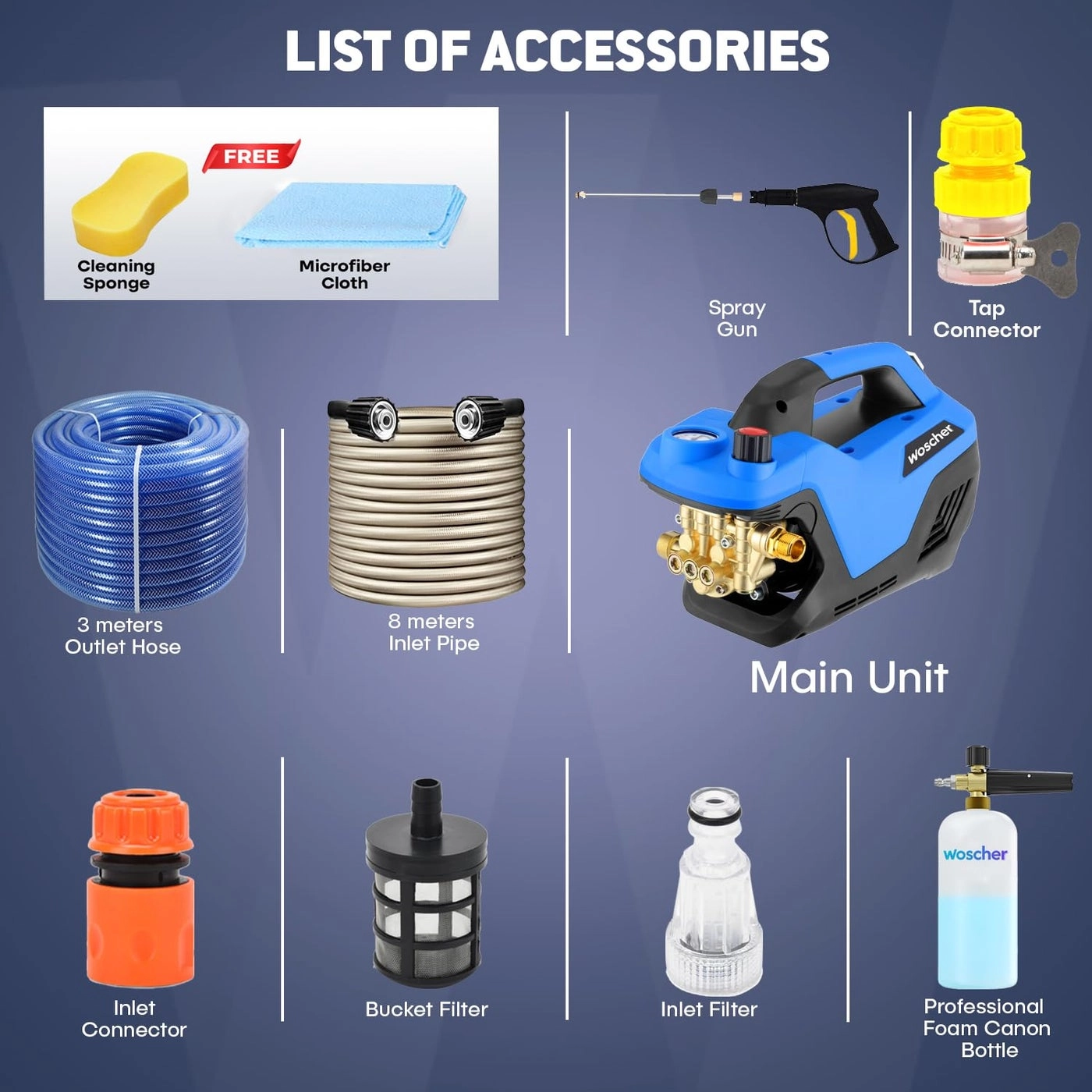 969 High Pressure Washer - 240 Bars 2400 Watts 10L Min Water Flow Rate