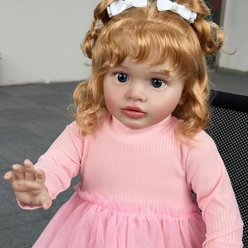 Pippa Reborn Baby Doll - 26 inch Cotton Vinyl Hand-rooted Curly Hair Ages 3+
