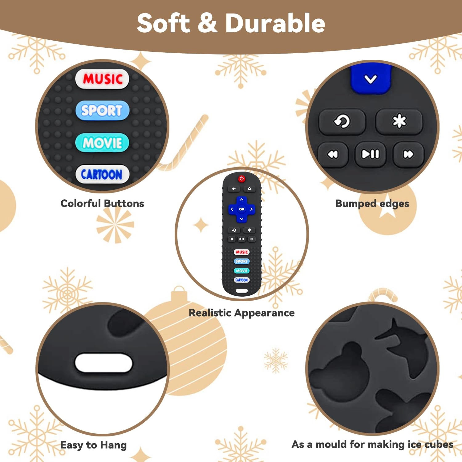 3 Pack Remote Control Shape Teethers - Silicone
