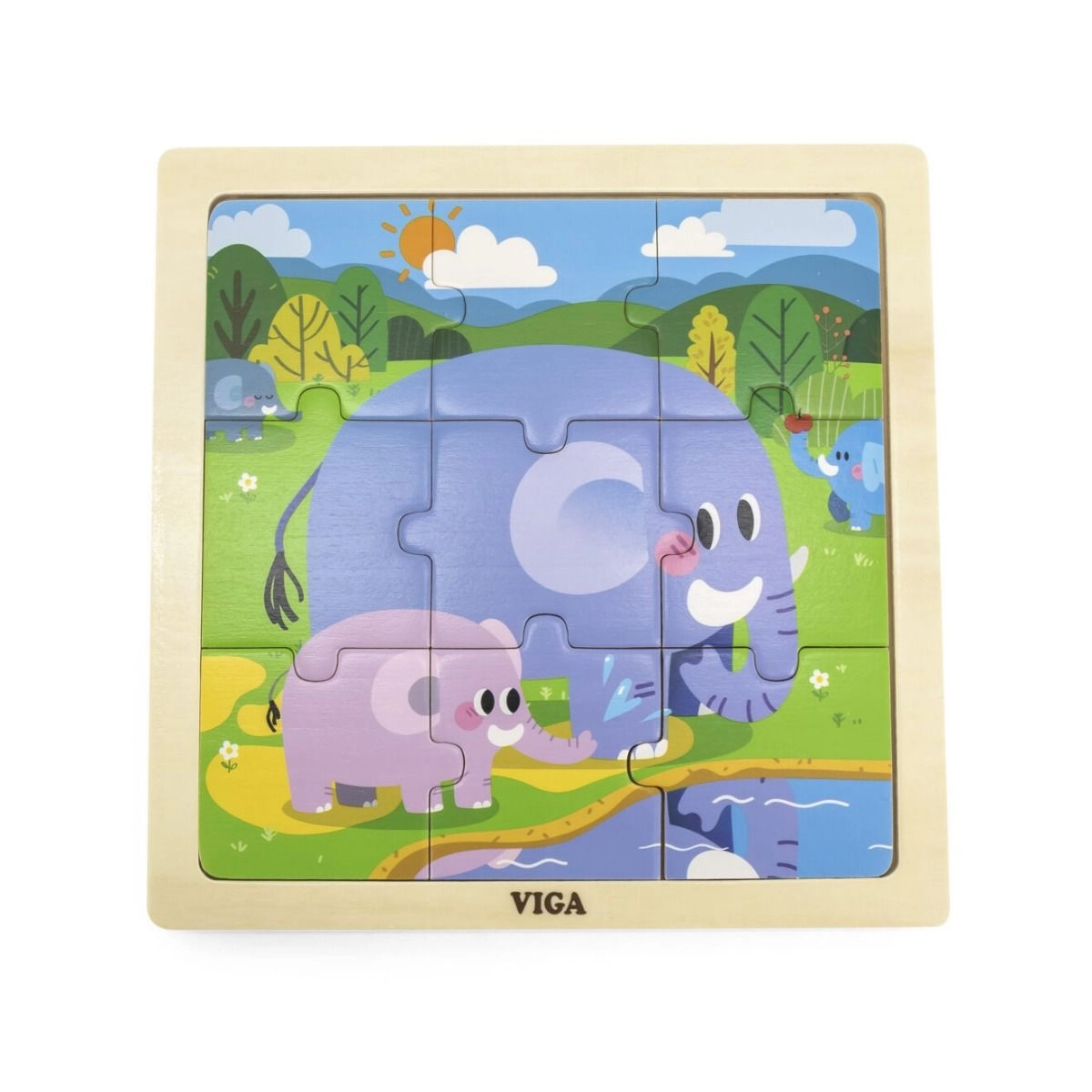 Wooden Puzzle Elephant - 3+ 9 pieces