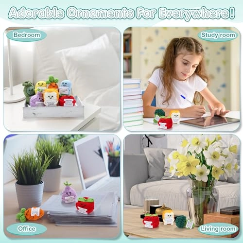 Fruits Vegetables Emotional Dolls - 18 Pcs Crochet Multiple Colors