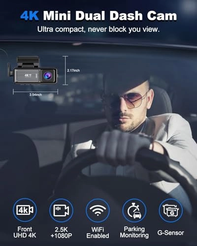 Dash Cam Front and Rear - 2160p 1080p