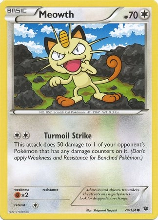 Pokemon USA, Inc. Meowth 74/124 - XY Fates Collide