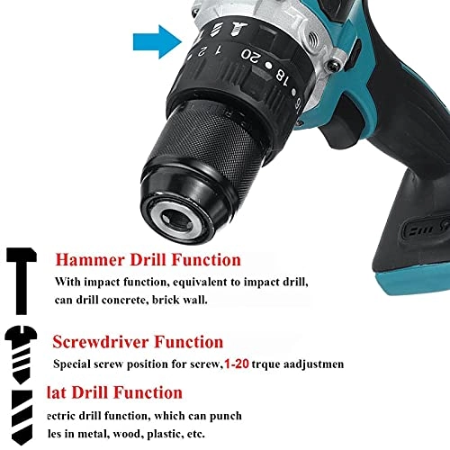 3 in 1 Electric Hammer Drill - Cordless 25+3 N.m 10mm