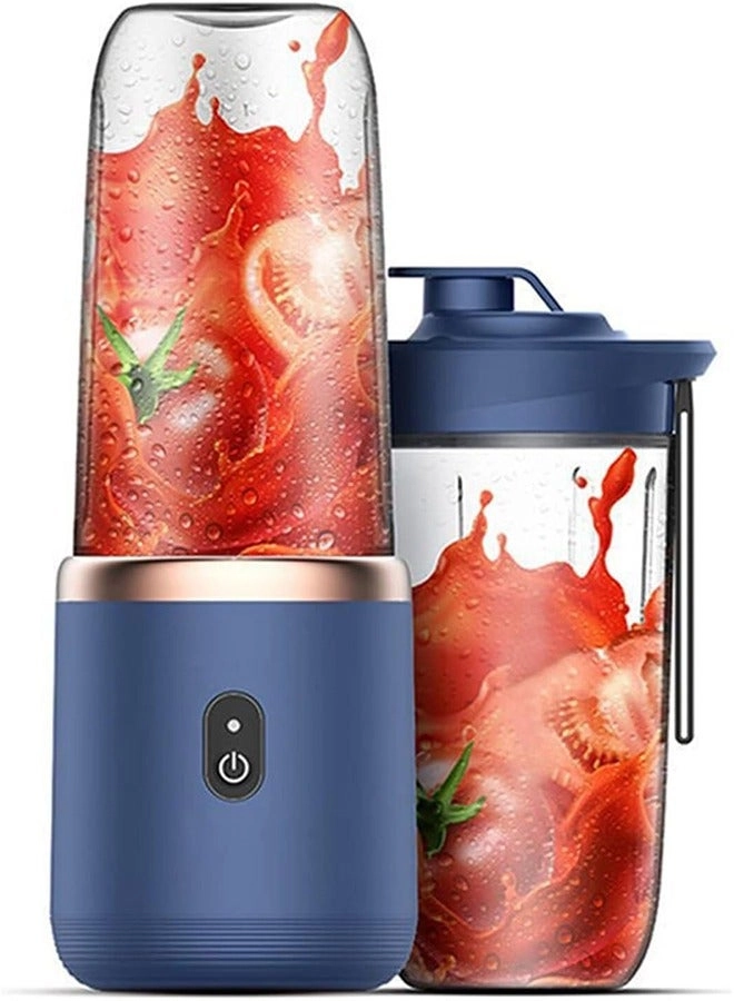 Portable Electric Juicer - 400ml USB Rechargeable 6-Blade