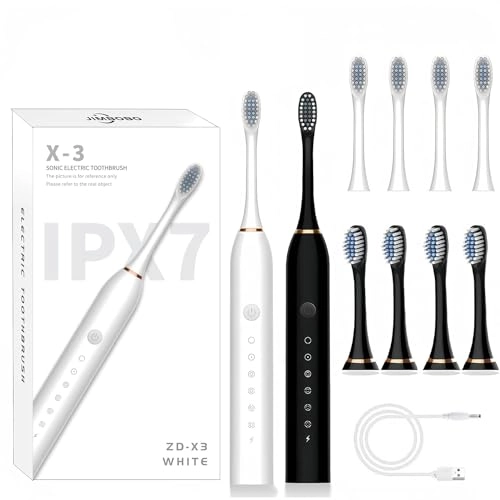 Sonic Electric Toothbrush - 42,000 VPM 4 Brush Heads 2 Pack