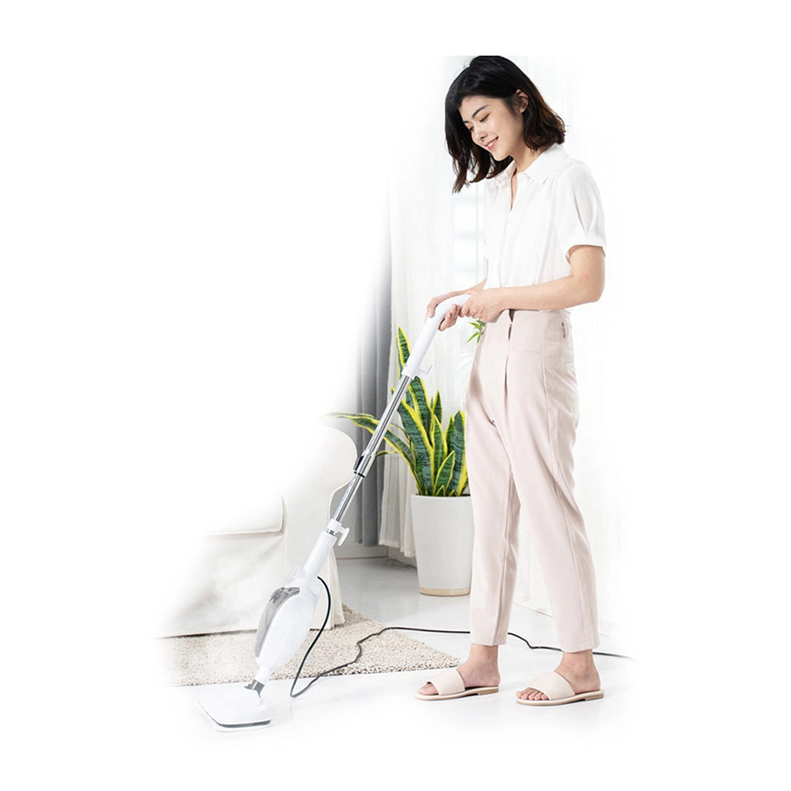 Handheld Steam Mop Cleaner - Silver 1 Mop Pad Flat mop