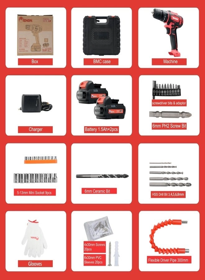 Cordless Impact Drill - 2x1.5Ah