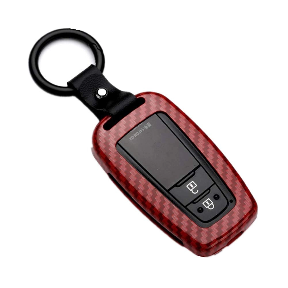 happyit ABS Carbon Fiber Shell Car Key Cover - Toyota CHR C-HR Prado Prius Camry Corolla RAV4