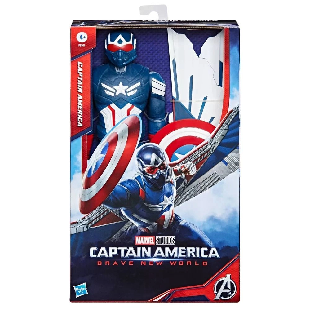 Captain America - Brave New World - Titan Hero Series Deluxe Captain America - Ages 4+ Includes figure and 3 accessories (30.48 cm)