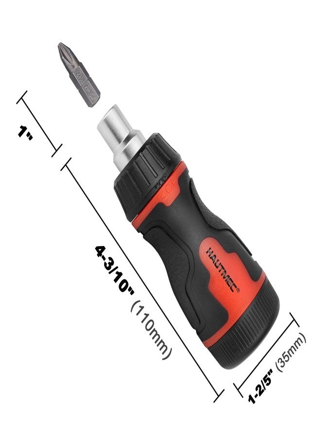 Stubby Ratcheting Multi-Bit Screwdriver Set (8 Pcs)