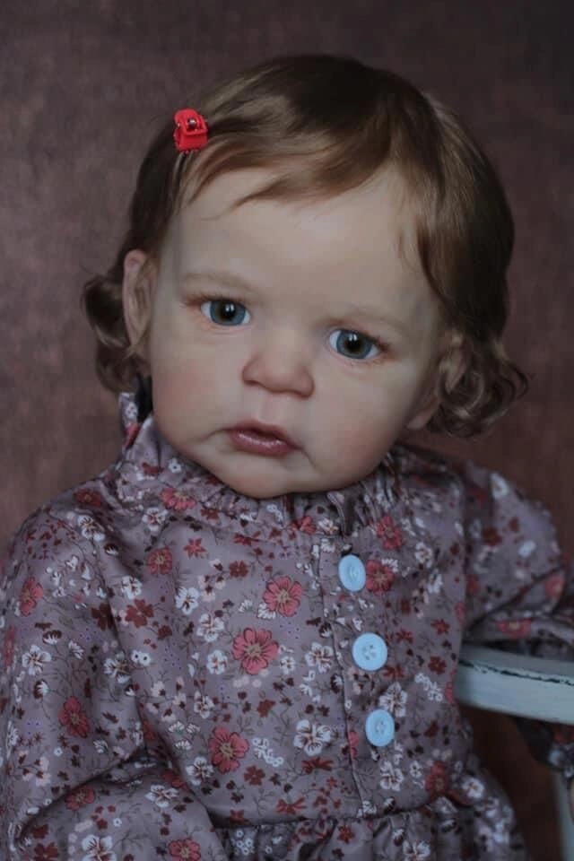 Sandie Reborn Baby Doll - 26 Inch 6 Month Silicone Vinyl Toddler Girl Brown Eyes