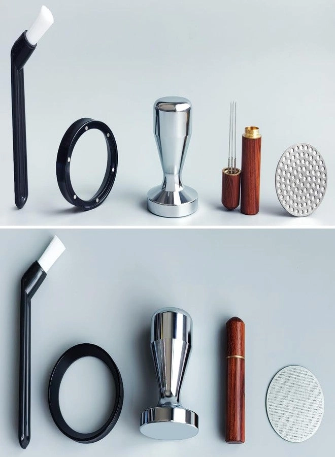 Espresso Tamper + Coffee Tamper Kit + WDT Tool + Coffee Stirrer + Dosing Funnel + Puck Screen