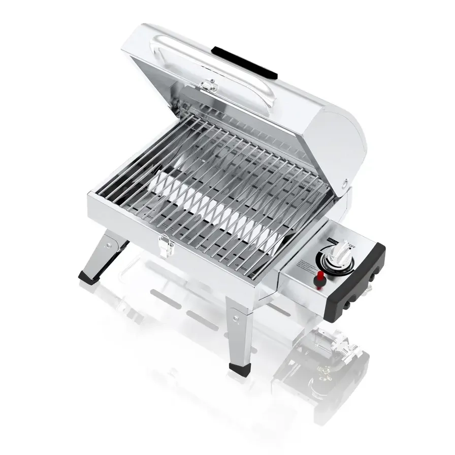 Portable Stainless Steel Barbecue - single burner gas