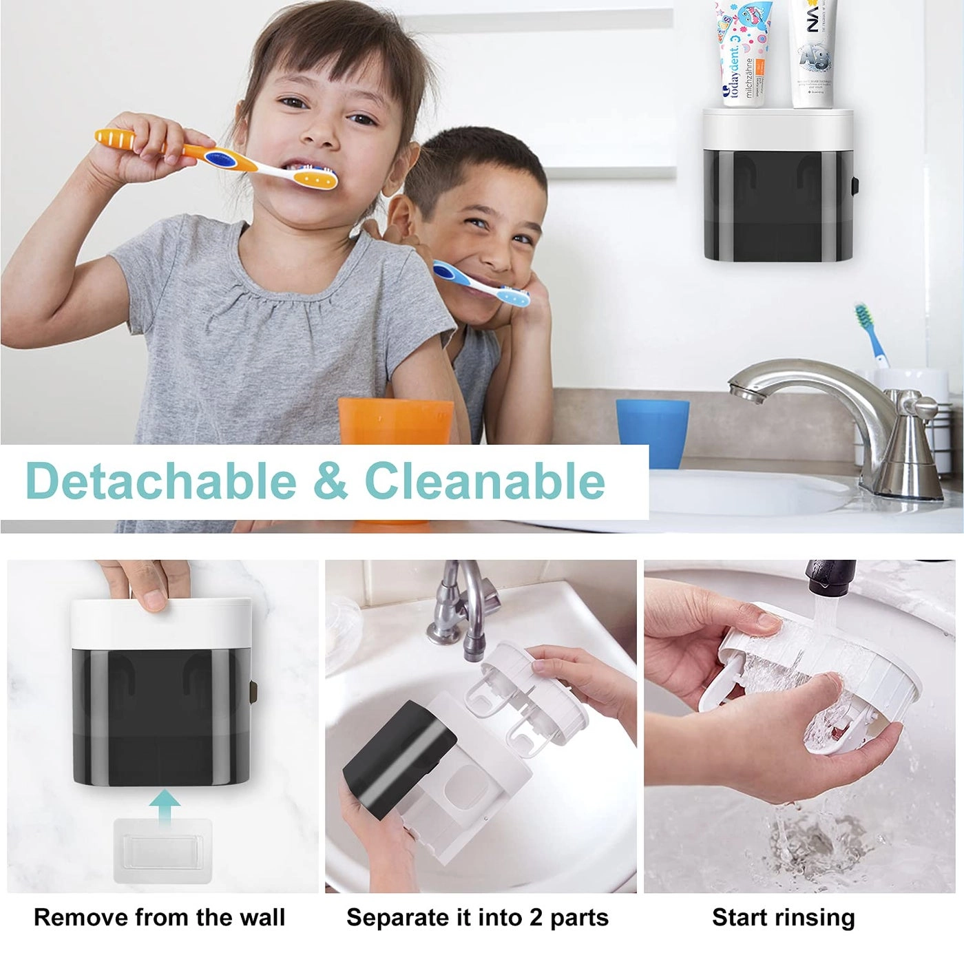 Toothbrush Holder - Wall Mounted 4 Slots