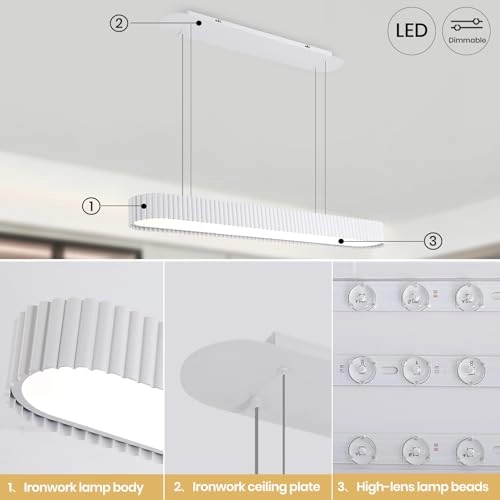 Round LED Chandelier - 3000K–6000K Dimmable