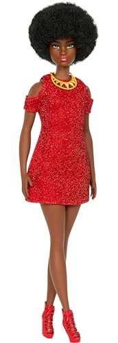 Barbie Fashionistas - Natural Black Hair Red Dress Ages 3+