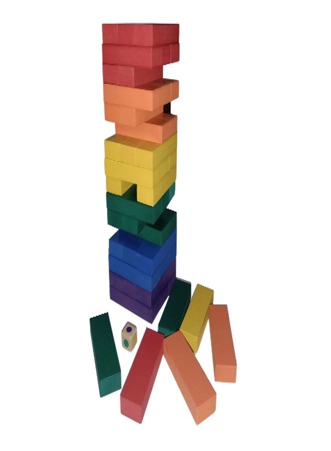 GYANOTOY Wooden Tumbling Tower Game - 48 pieces