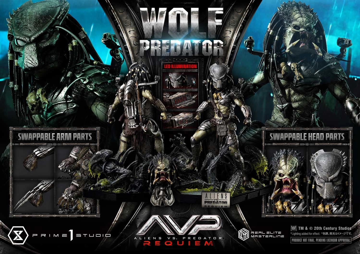 Requiem Wolf Predator - Aliens vs Predator - H:95cm
