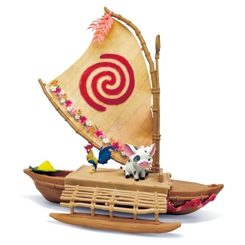 Moana Small Doll + Floating Boat + Friend Figures