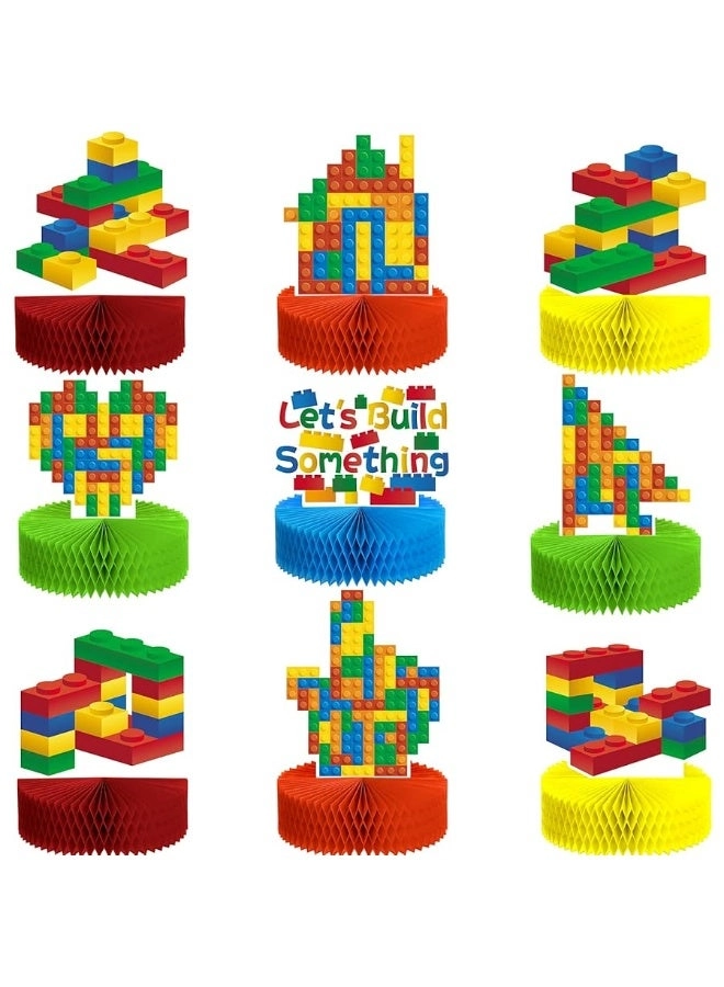 Building Block Honeycomb Centerpieces - 9 Pieces Birthday