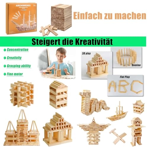 Natural Wood Building Blocks - 100 pcs
